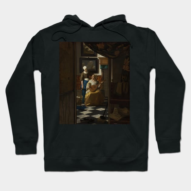 The Love Letter by Jan Vermeer, circa 1669. Hoodie by Classic Art Stall